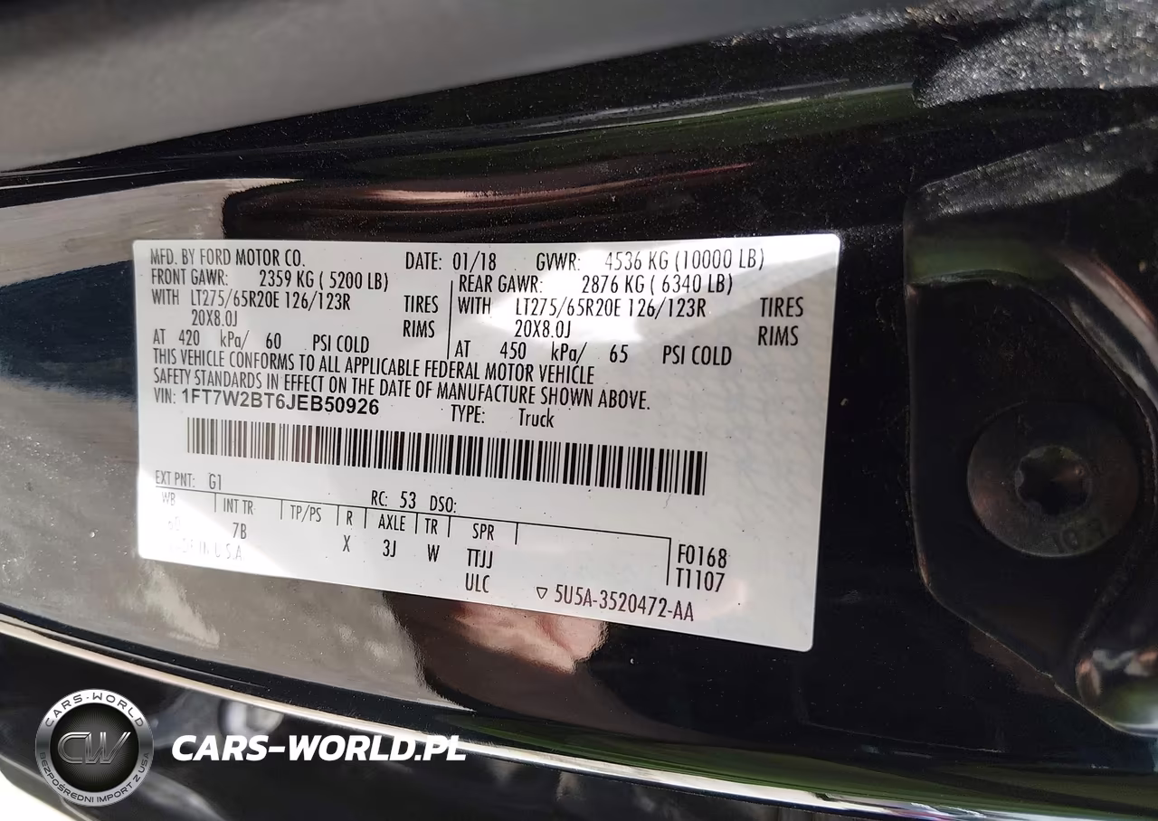 2018 Ford F-250 Platinum VIN:1FT7W2BT6JEB50926 - 9