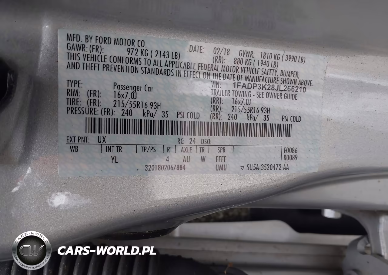2018 Ford Focus Se VIN:1FADP3K28JL266210 - 9