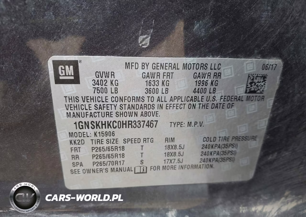 2017 Chevrolet Suburban Lt VIN:1GNSKHKC0HR337467 - 9