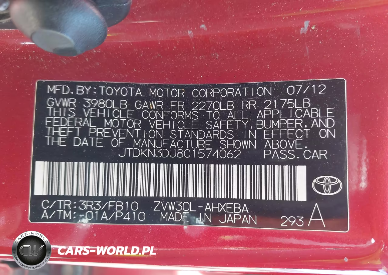 2012 Toyota Prius Three VIN:JTDKN3DU8C1574062 - 9