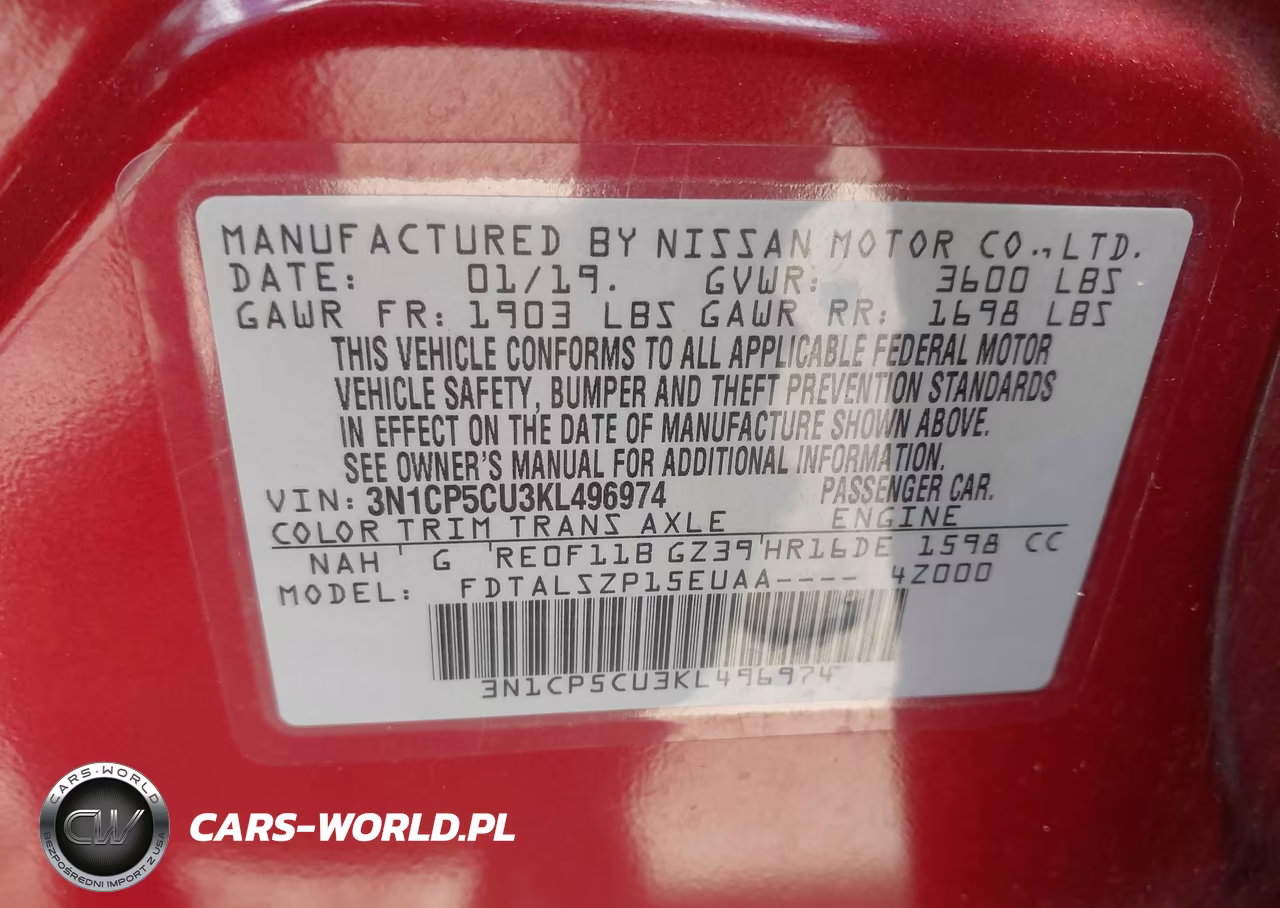 2019 Nissan Kicks Sv VIN:3N1CP5CU3KL496974 - 9