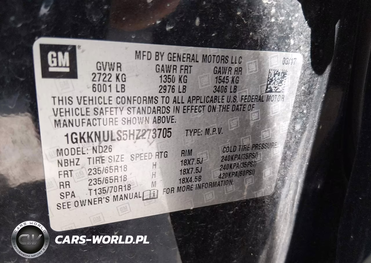 2017 GMC Acadia Slt-1 VIN:1GKKNULS5HZ273705 - 9