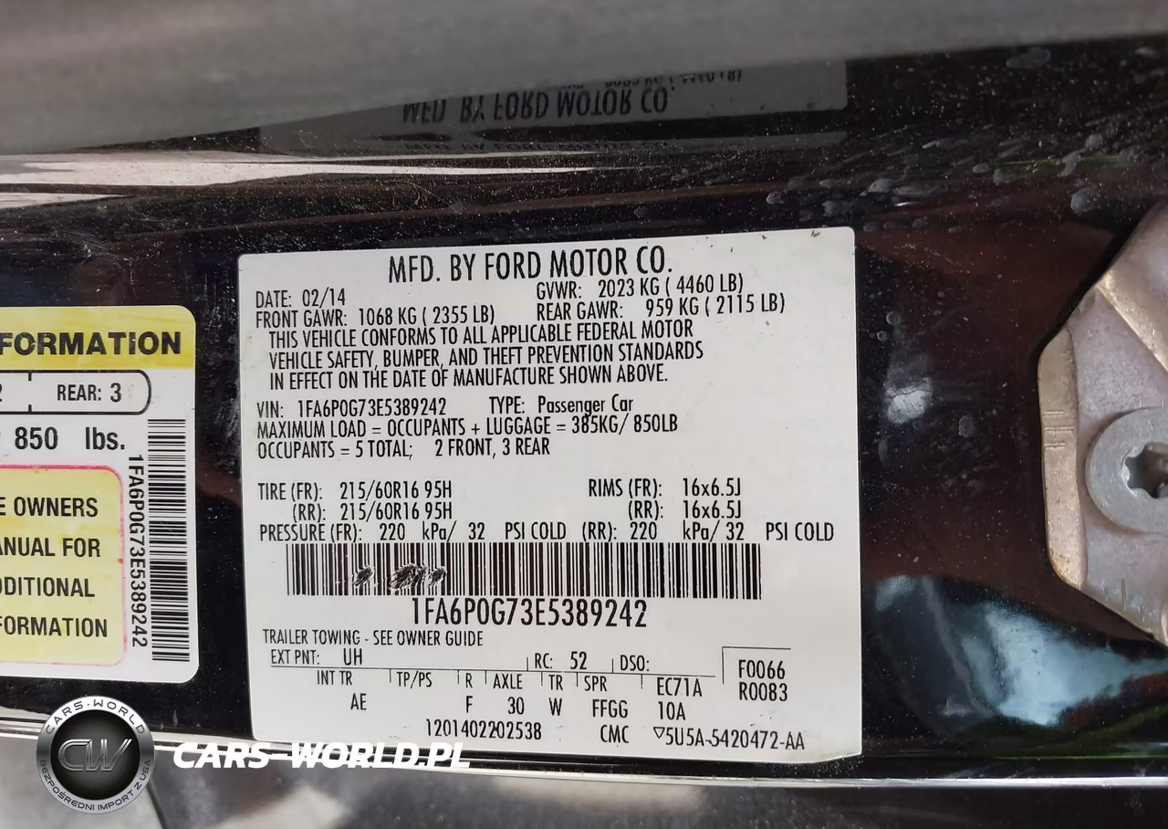2014 Ford Fusion S VIN:1FA6P0G73E5389242 - 9