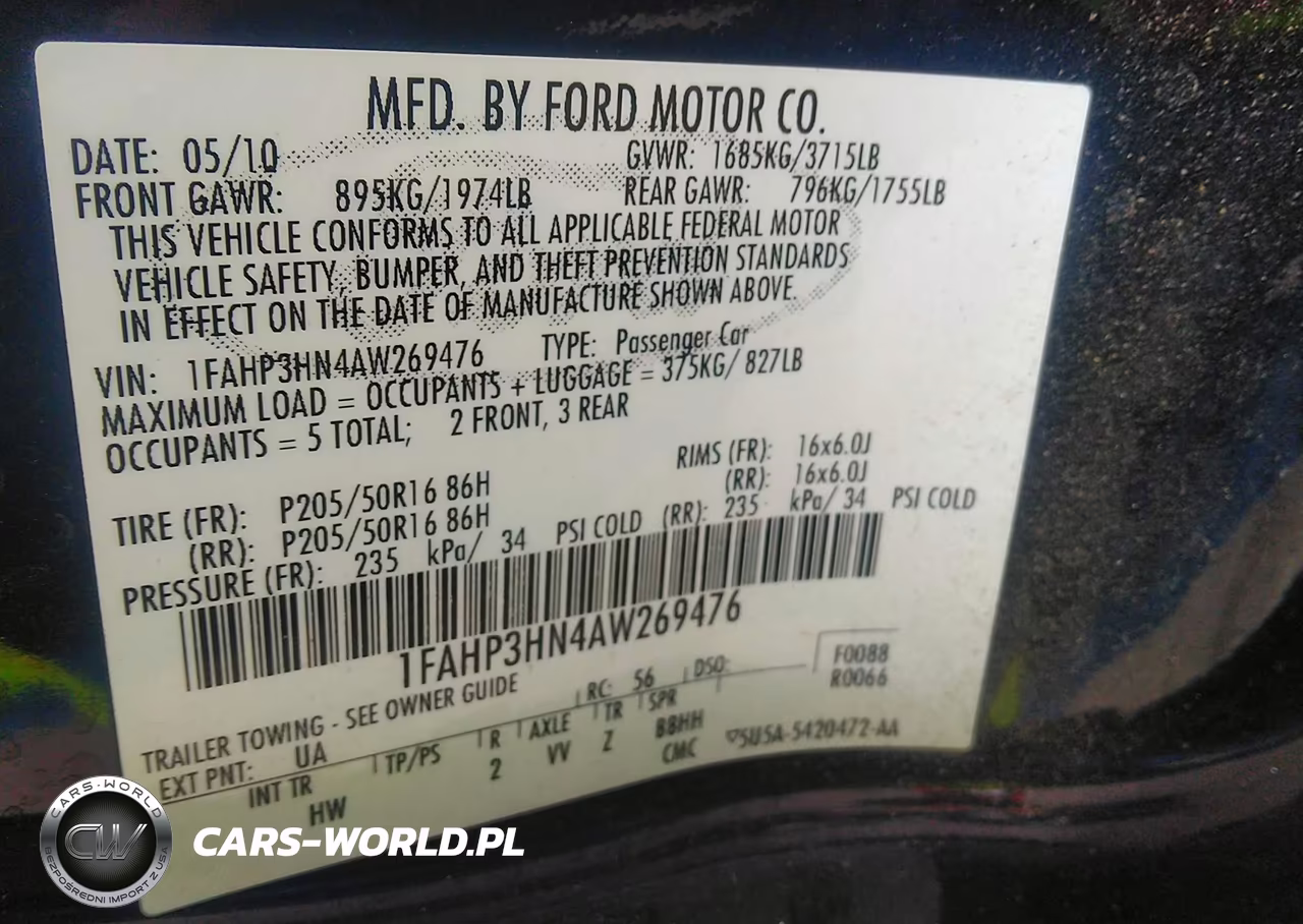 2010 Ford Focus Sel VIN:1FAHP3HN4AW269476 - 9