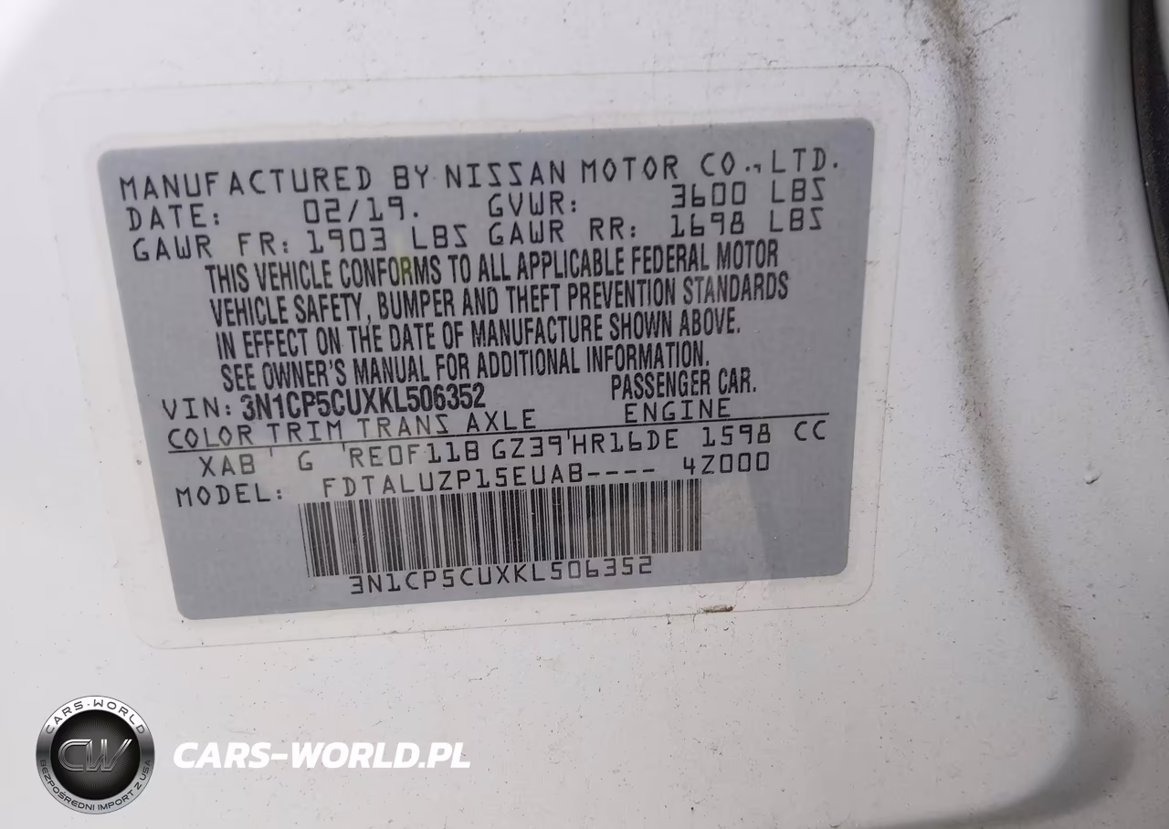 2019 Nissan Kicks Sr VIN:3N1CP5CUXKL506352 - 9