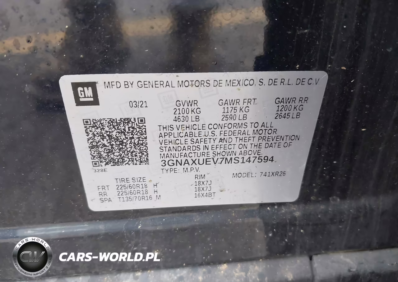 2021 Chevrolet Equinox Awd Lt VIN:3GNAXUEV7MS147594 - 9
