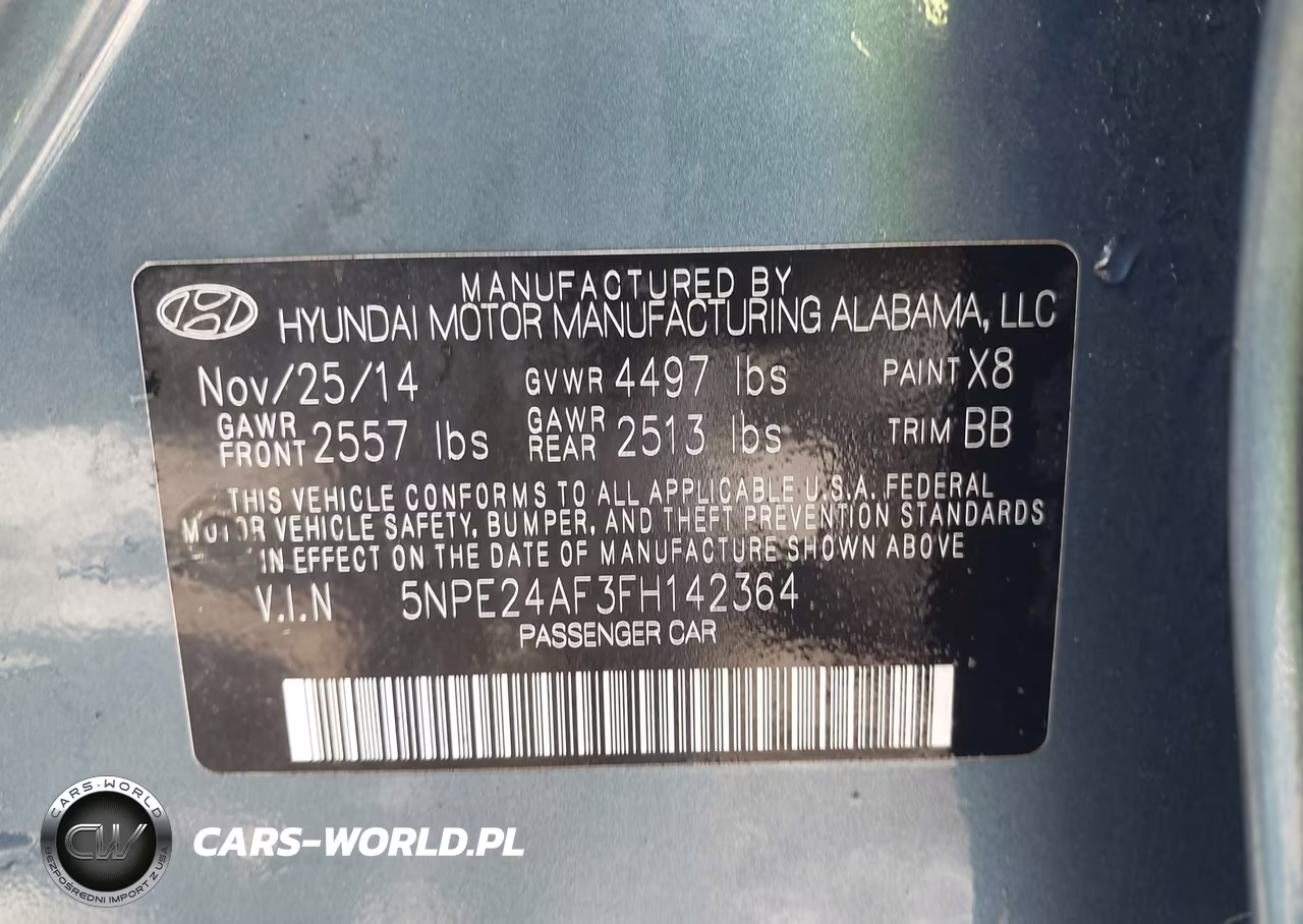 2015 Hyundai Sonata Se VIN:5NPE24AF3FH142364 - 9