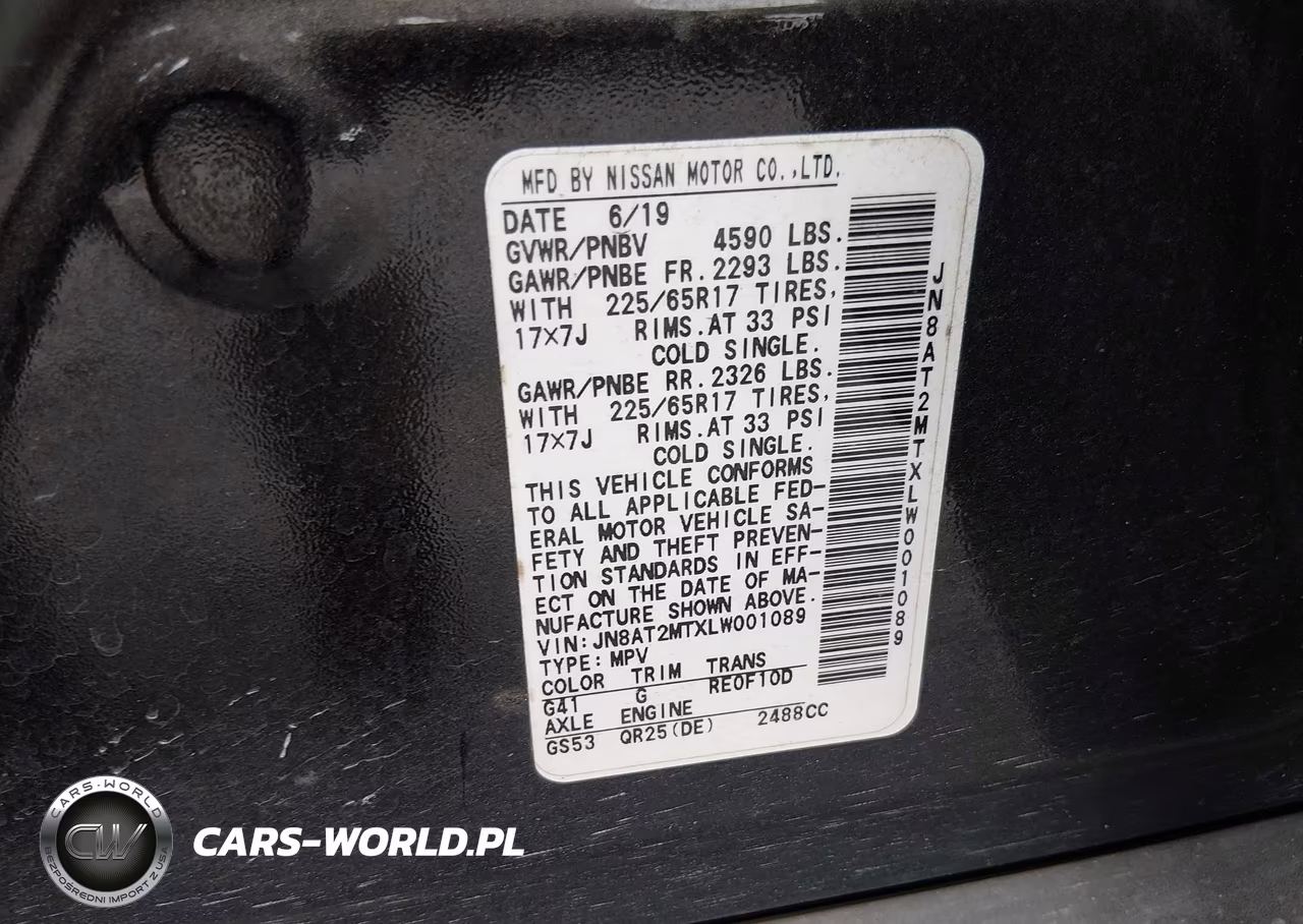2020 Nissan Rogue S Fwd VIN:JN8AT2MTXLW001089 - 9