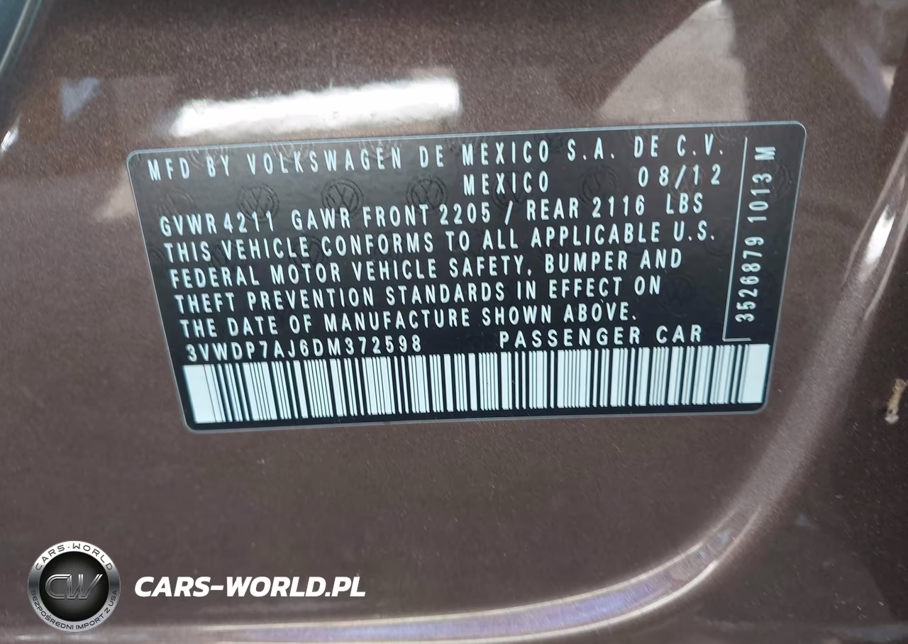 2013 Volkswagen Jetta 2.5L Se VIN:3VWDP7AJ6DM372598 - 9