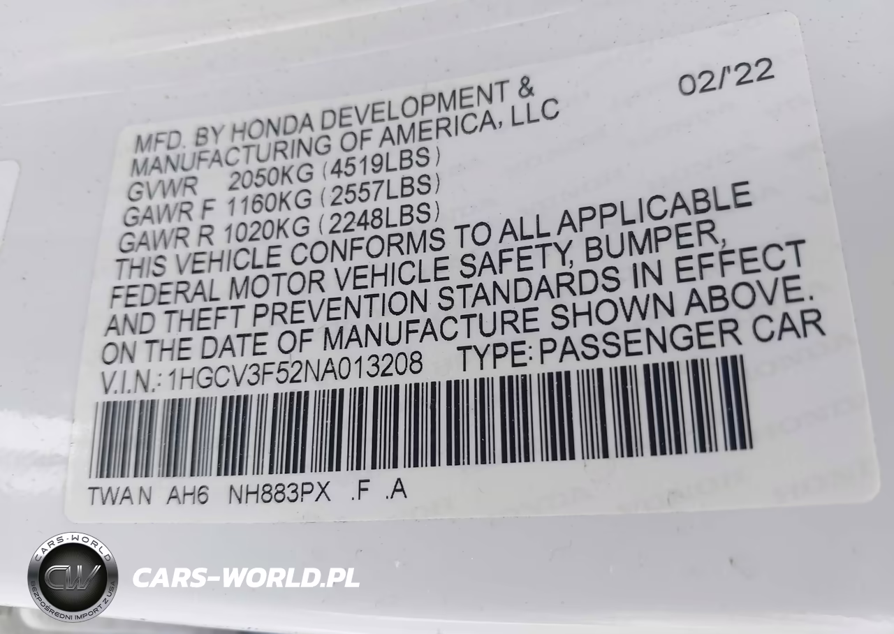 2022 Honda Accord Hybrid Ex-L VIN:1HGCV3F52NA013208 - 9