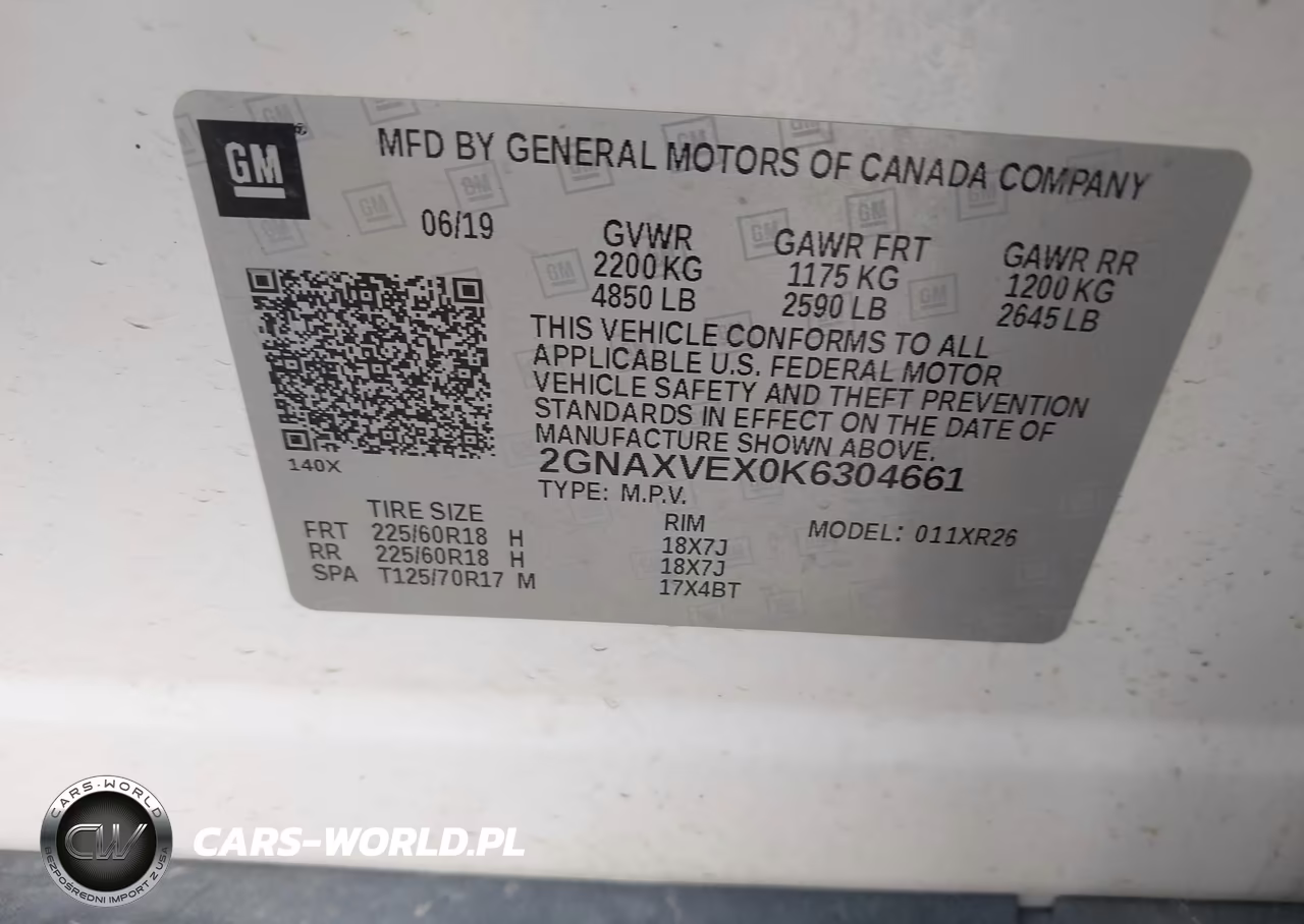 2019 Chevrolet Equinox Lt VIN:2GNAXVEX0K6304661 - 9