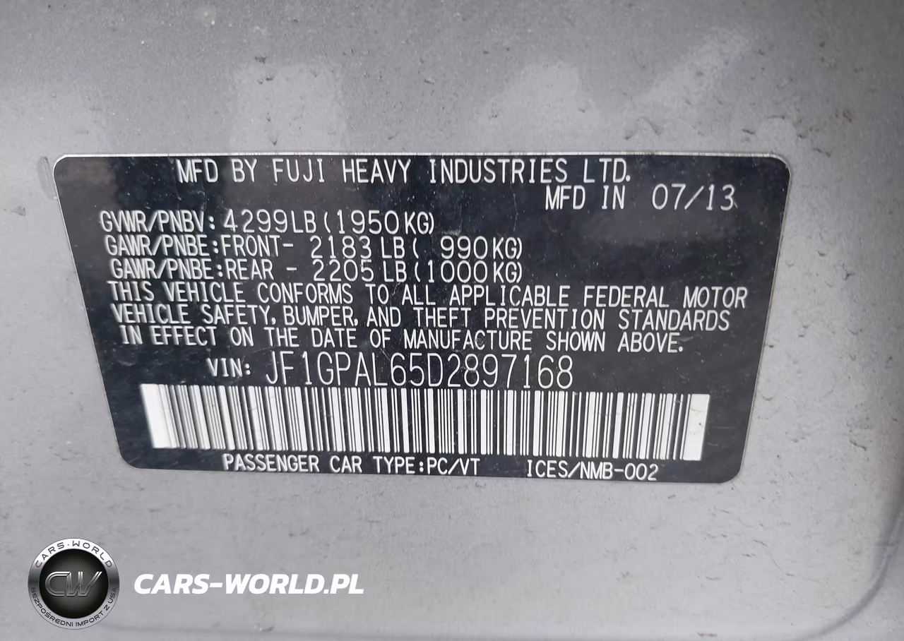 2013 Subaru Impreza 2.0I Sport Premium VIN:JF1GPAL65D2897168 - 9