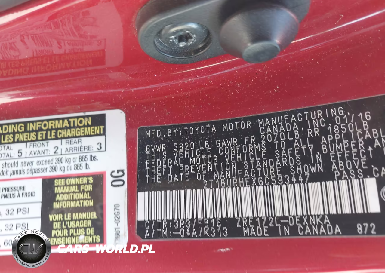 2016 Toyota Corolla Le VIN:2T1BURHEXGC593447 - 9