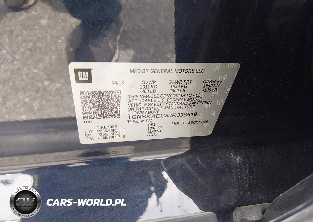 2018 Chevrolet Tahoe Ls VIN:1GNSKAEC8JR338519 - 9