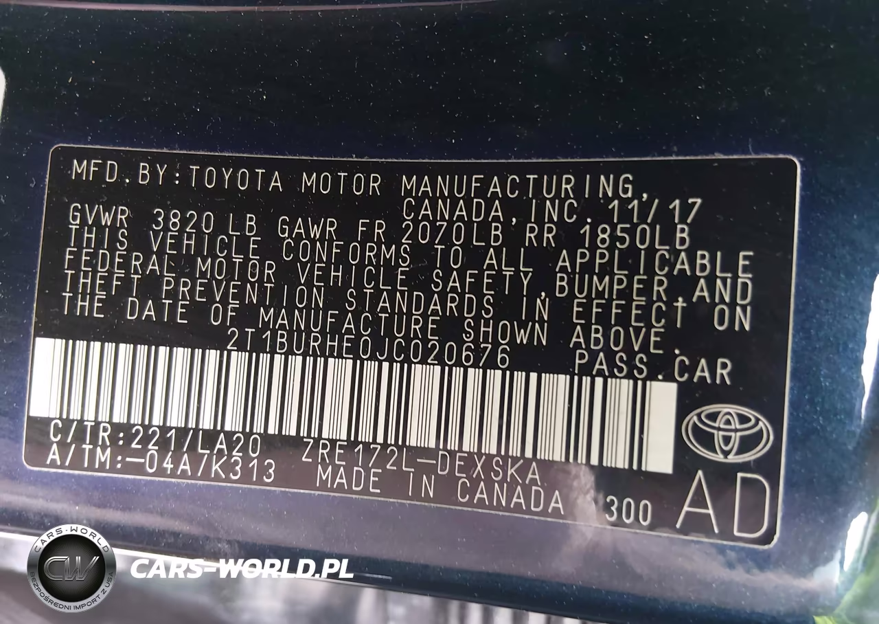 2018 Toyota Corolla Xse VIN:2T1BURHE0JC020676 - 9