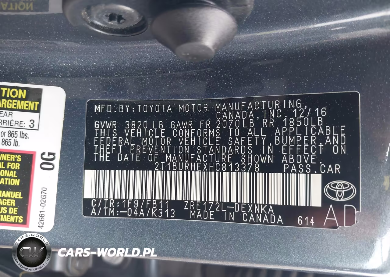 2017 Toyota Corolla Le VIN:2T1BURHEXHC813378 - 9