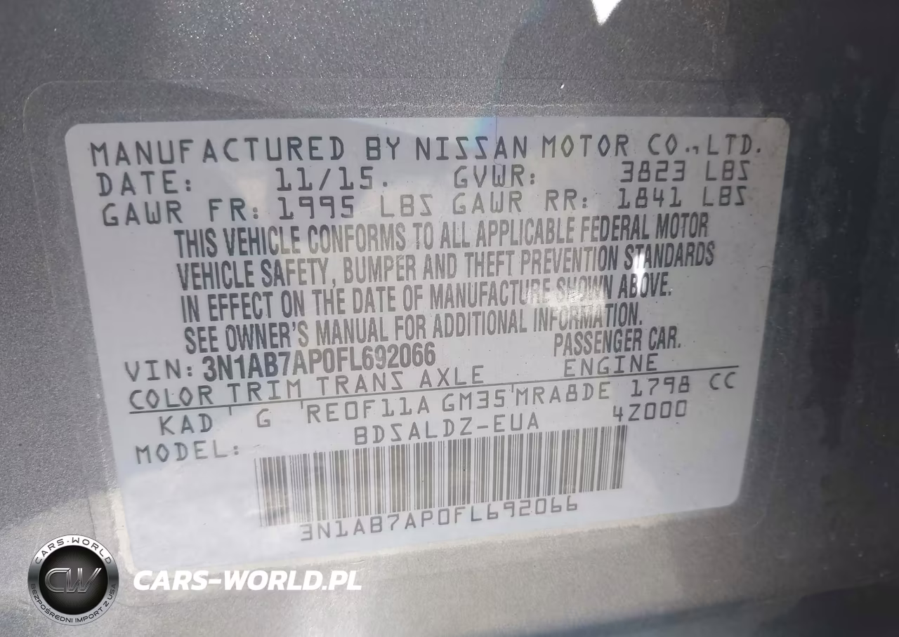 2015 Nissan Sentra Sv VIN:3N1AB7AP0FL692066 - 9