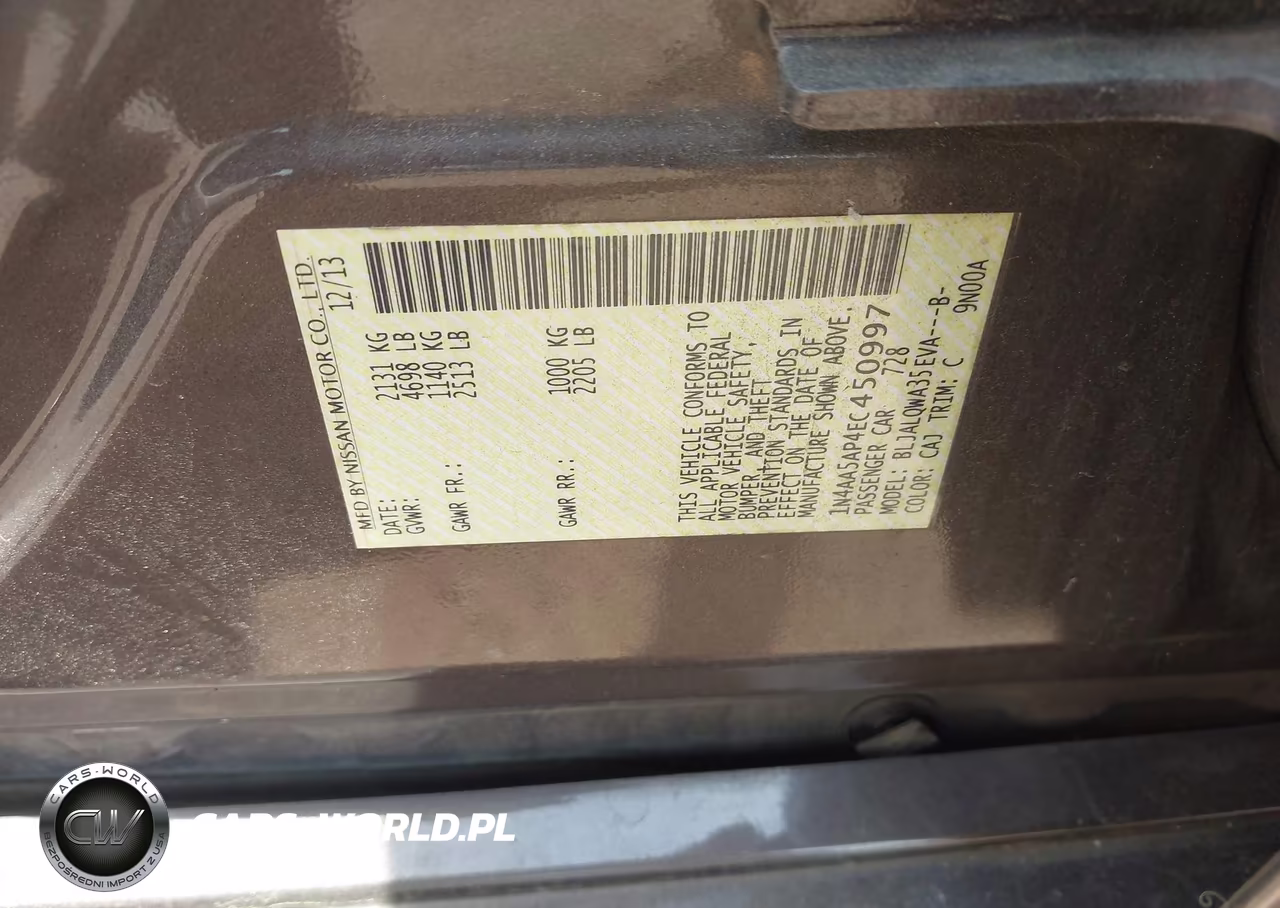2014 Nissan Maxima 3.5 S-3.5 Sv VIN:1N4AA5AP4EC450997 - 9