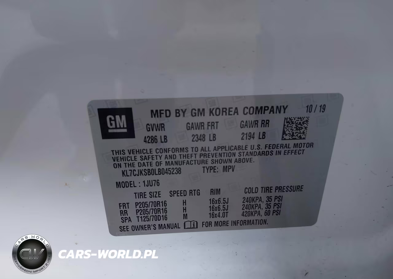 2020 Chevrolet Trax Fwd Ls VIN:KL7CJKSB0LB045238 - 9