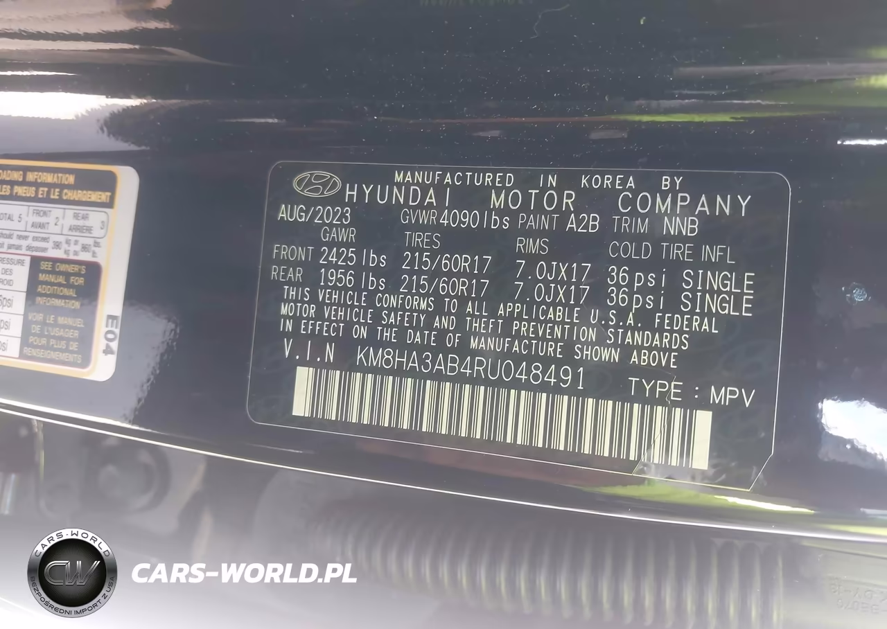 2024 Hyundai Kona Se VIN:KM8HA3AB4RU048491 - 9