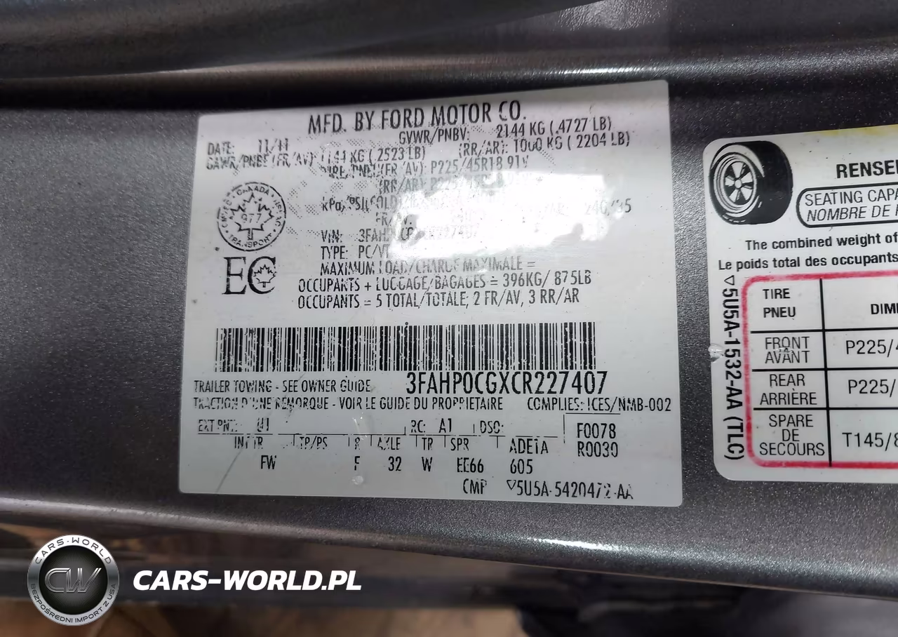 2012 Ford Fusion Sel VIN:3FAHP0CGXCR227407 - 9