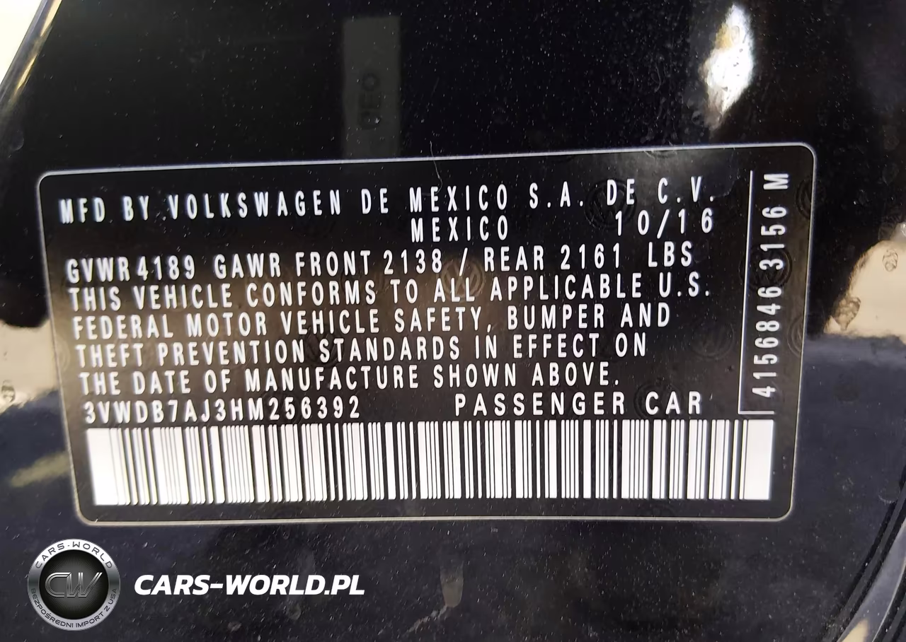 2017 Volkswagen Jetta 1.4T Se VIN:3VWDB7AJ3HM256392 - 9