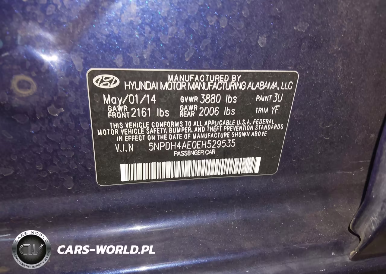 2014 Hyundai Elantra Se VIN:5NPDH4AE0EH529535 - 9