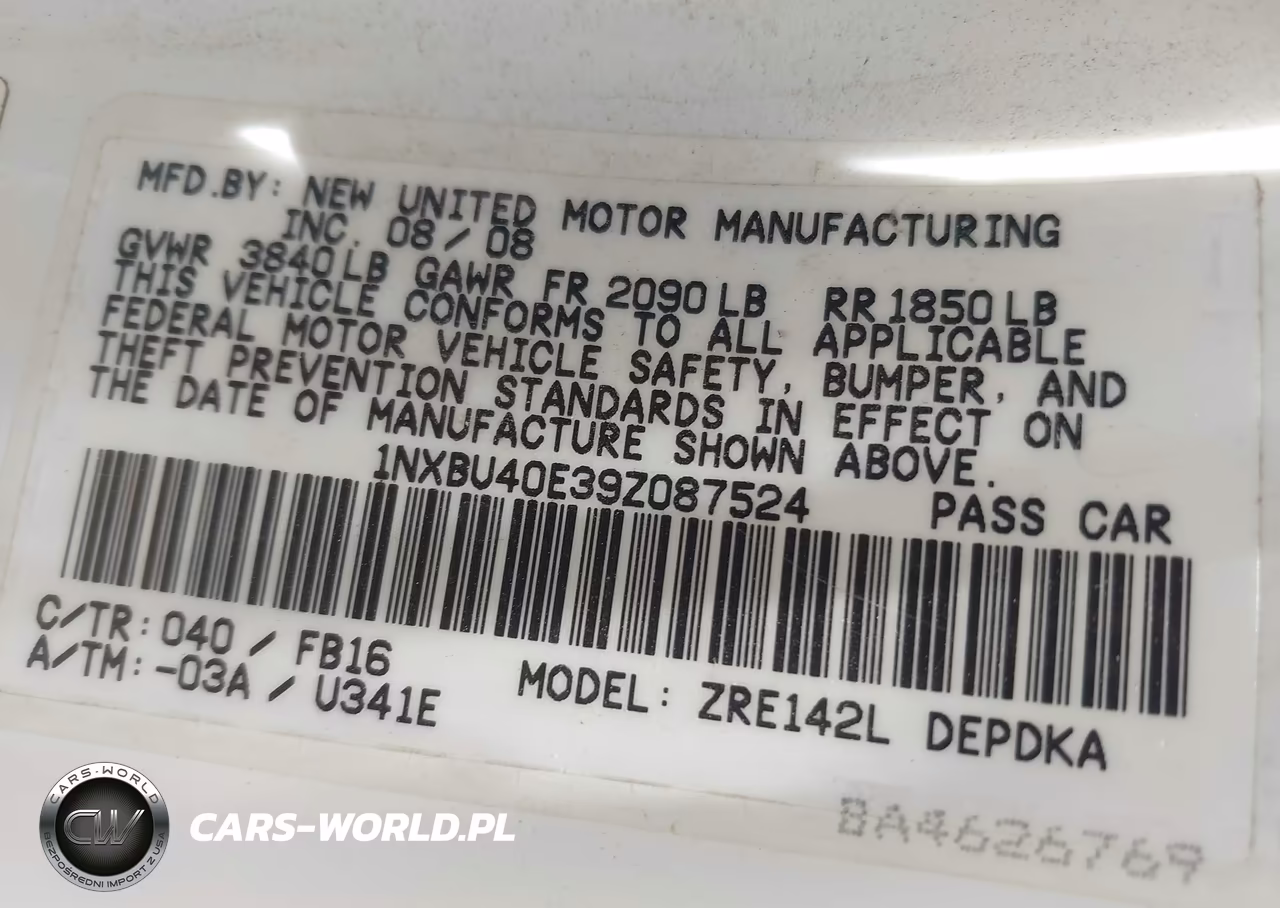 2009 Toyota Corolla VIN:1NXBU40E39Z087524 - 9