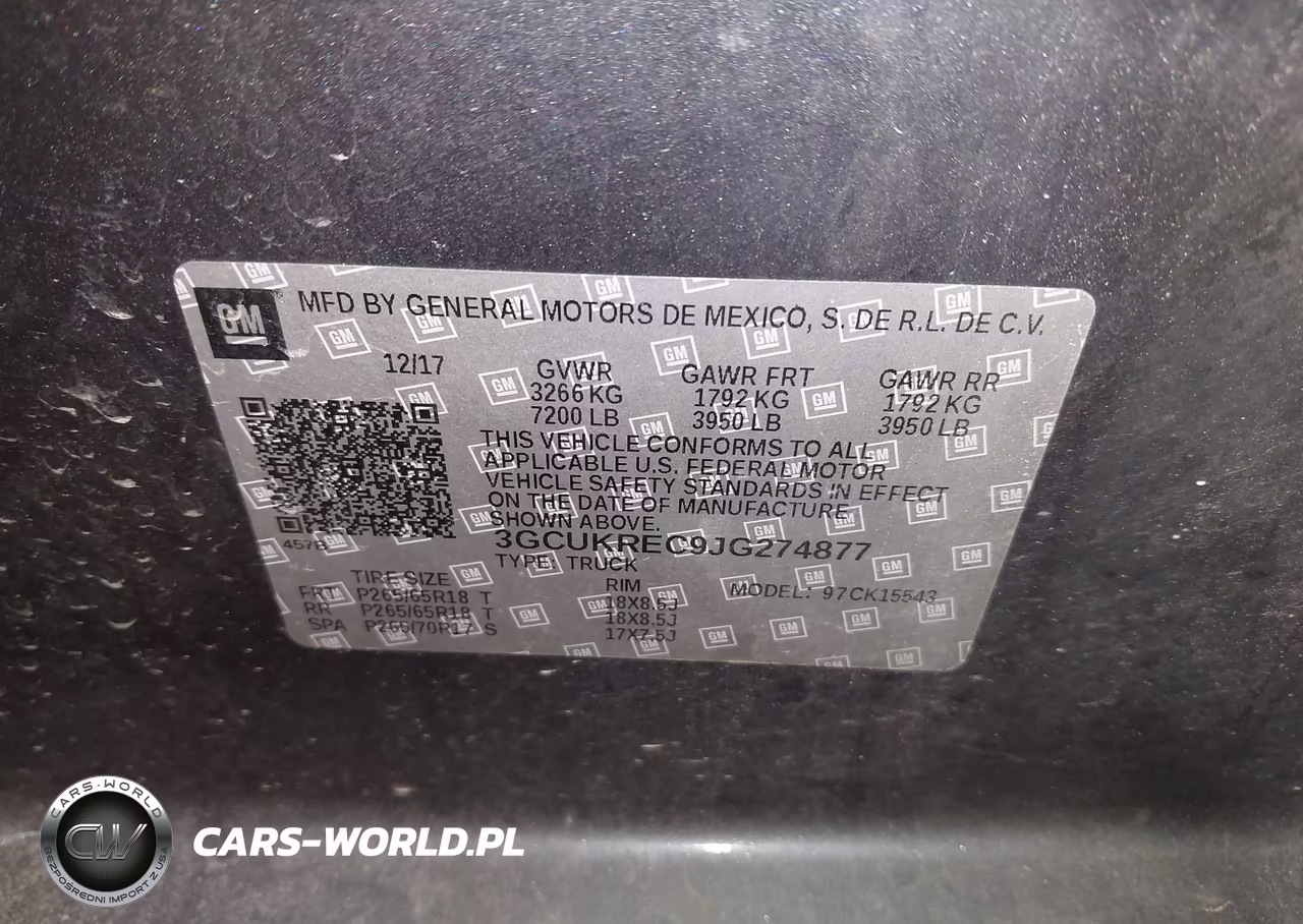 2018 Chevrolet Silverado 1500 2Lt VIN:3GCUKREC9JG274877 - 9