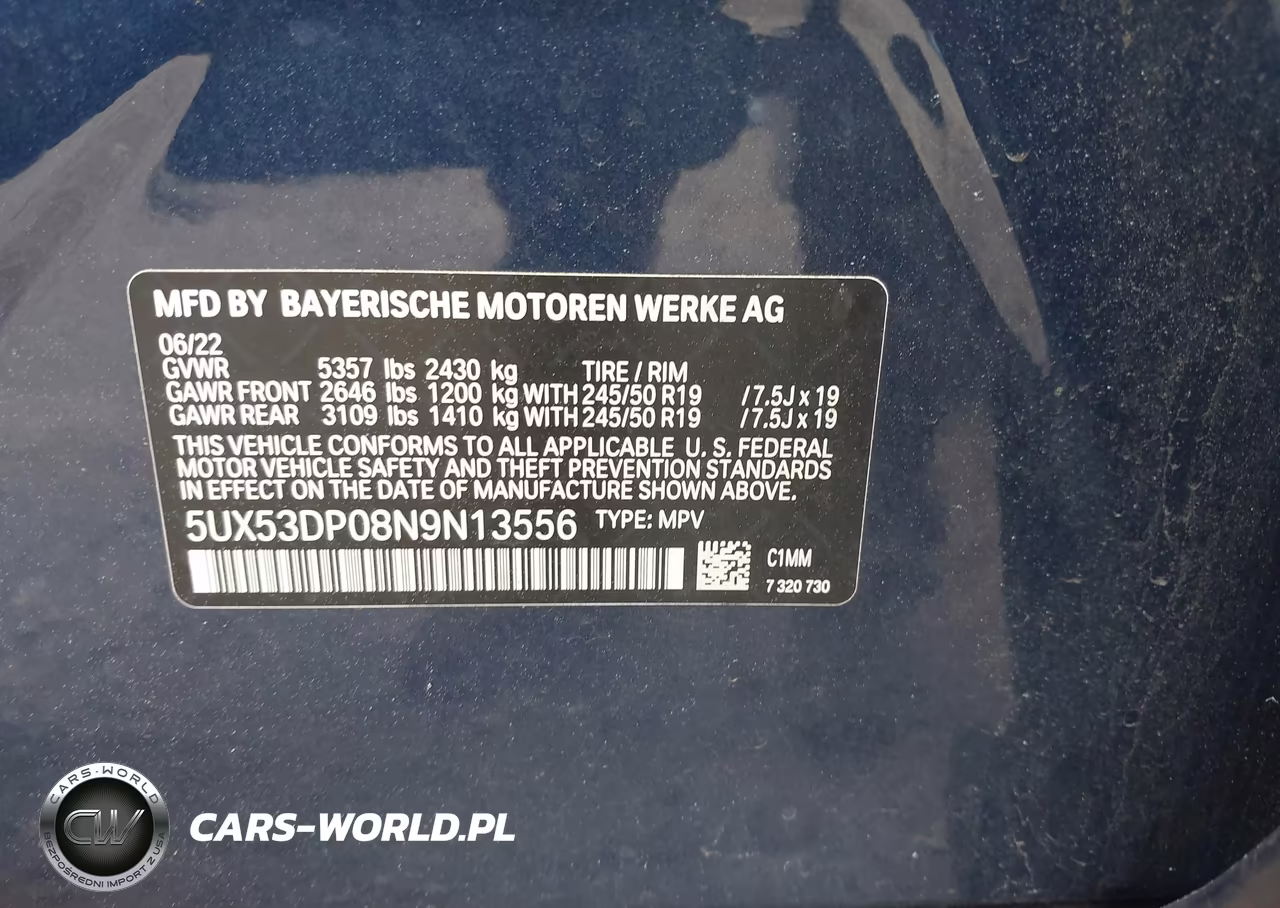 2022 BMW X3 xDrive30I VIN:5UX53DP08N9N13556 - 9