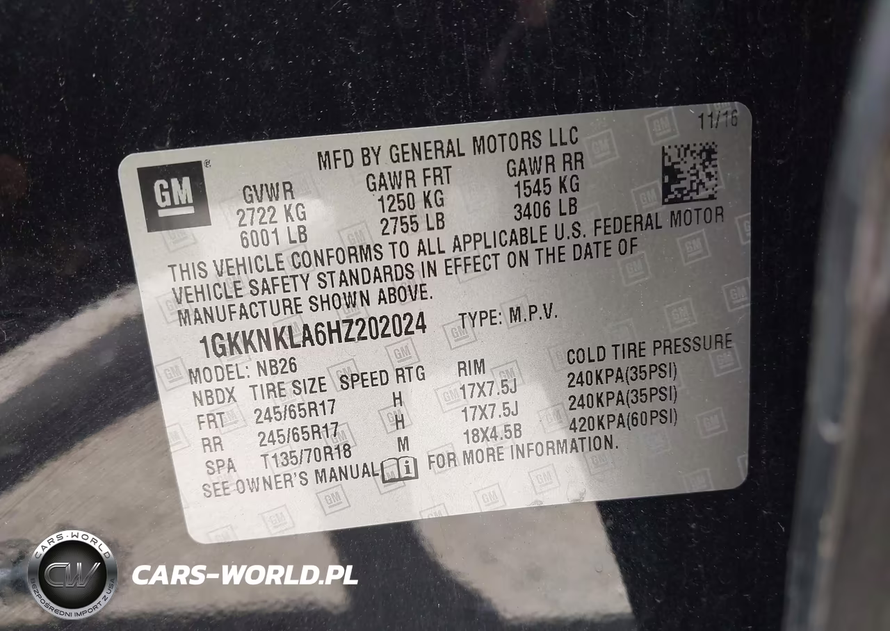 2017 GMC Acadia Sle-1 VIN:1GKKNKLA6HZ202024 - 9
