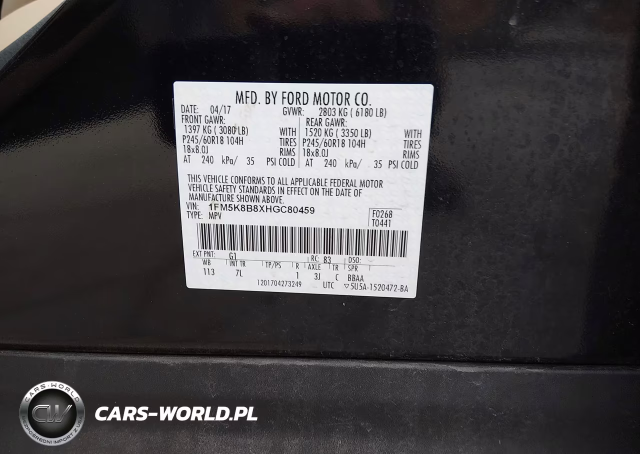 2017 Ford Explorer VIN:1FM5K8B8XHGC80459 - 9