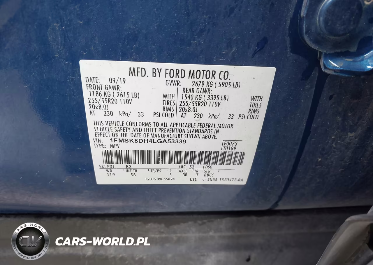 2020 Ford Explorer Xlt VIN:1FMSK8DH4LGA53339 - 9