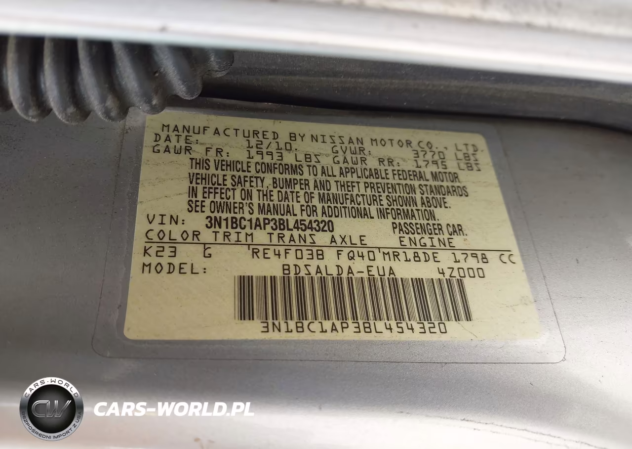 2011 Nissan Versa 1.8S VIN:3N1BC1AP3BL454320 - 9