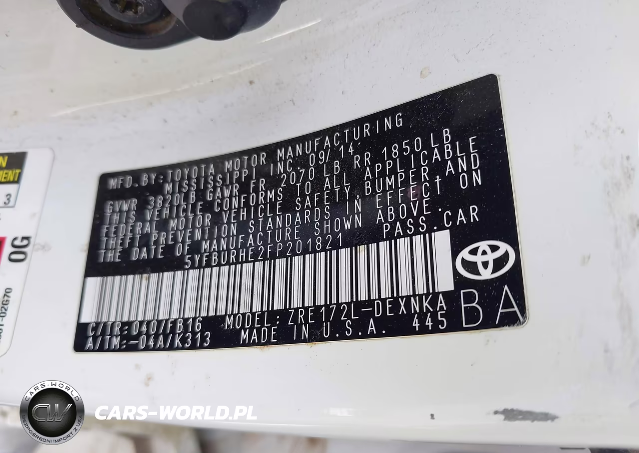 2015 Toyota Corolla Le VIN:5YFBURHE2FP201821 - 9