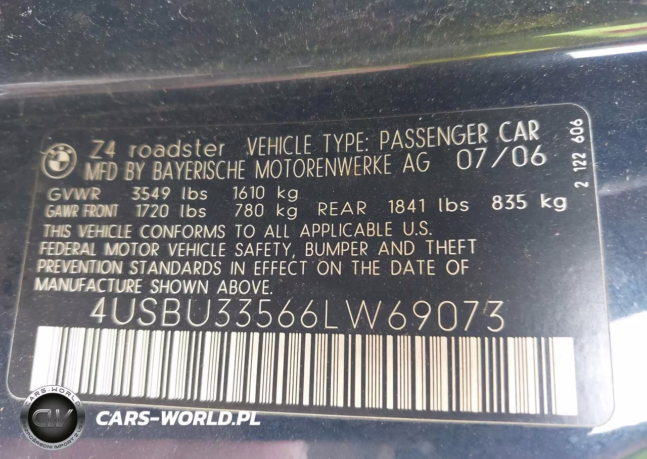 2006 BMW Z4 3.0I VIN:4USBU33566LW69073 - 9