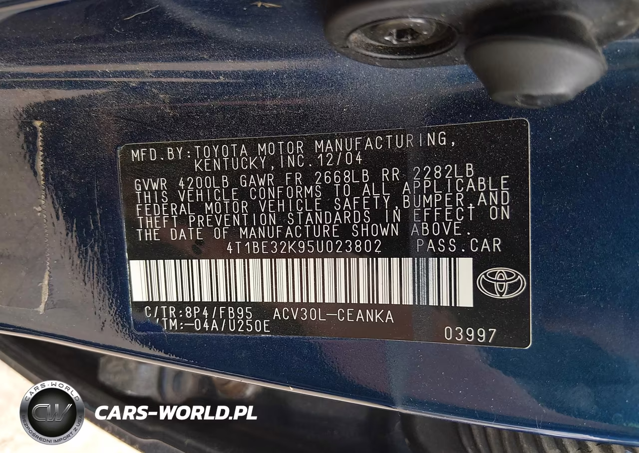 2005 Toyota Camry Le VIN:4T1BE32K95U023802 - 9