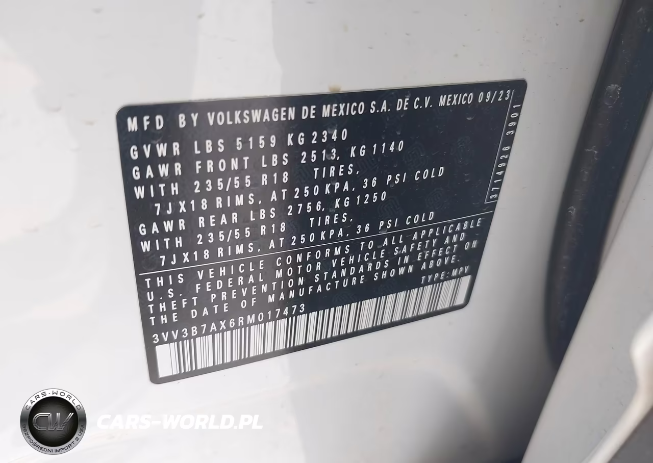 2024 Volkswagen Tiguan 2.0T Se-2.0T Wolfsburg Edition VIN:3VV3B7AX6RM017473 - 9