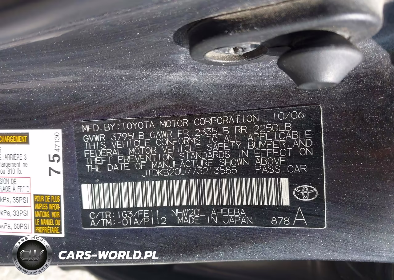 2007 Toyota Prius VIN:JTDKB20U773213585 - 9