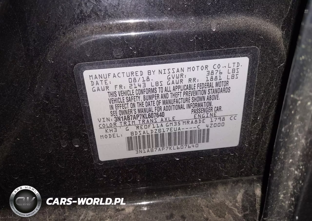 2019 Nissan Sentra Sv VIN:3N1AB7AP7KL607640 - 8