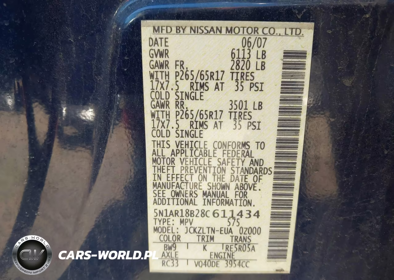 2008 Nissan Pathfinder Se VIN:5N1AR18B28C611434 - 9