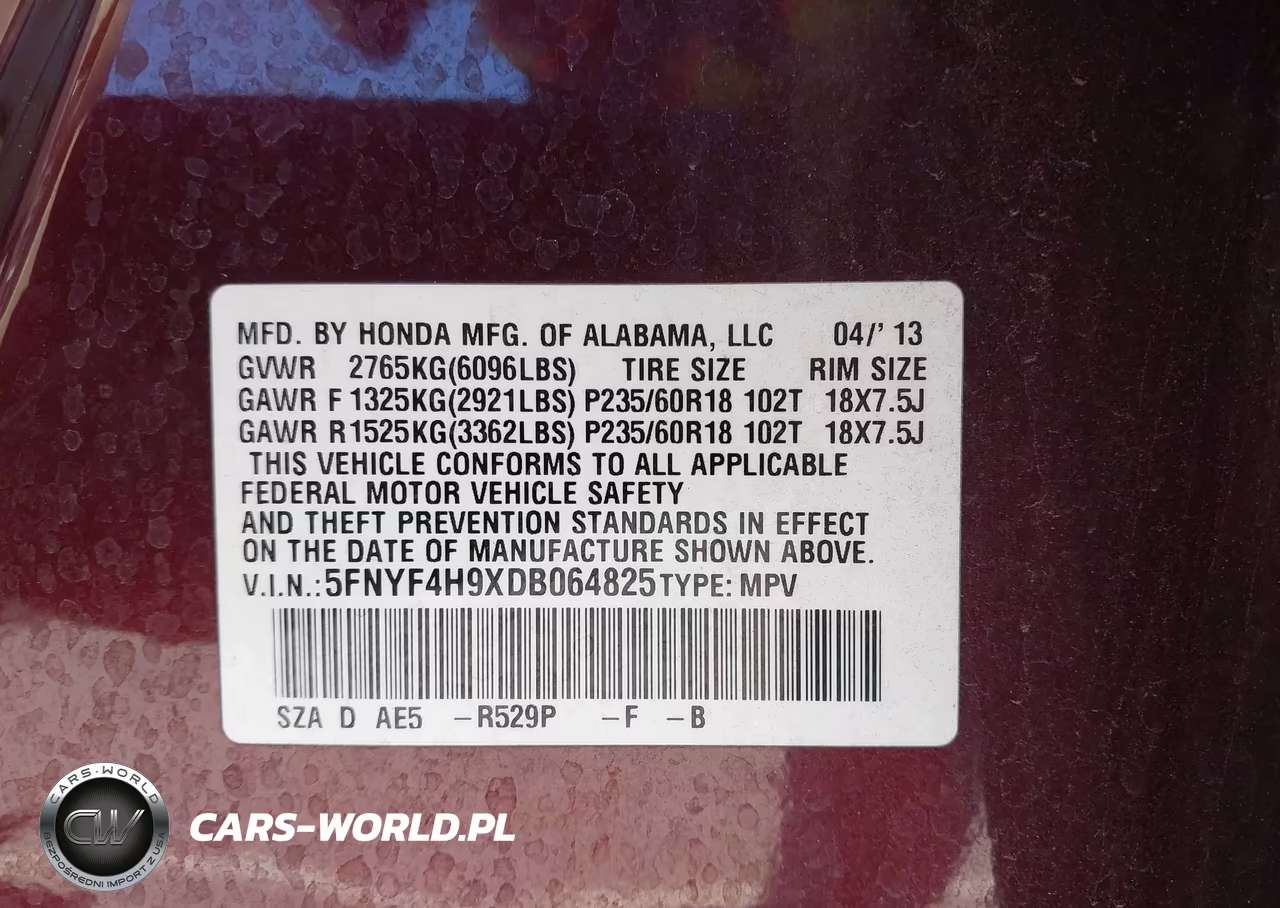 2013 Honda Pilot Touring VIN:5FNYF4H9XDB064825 - 9