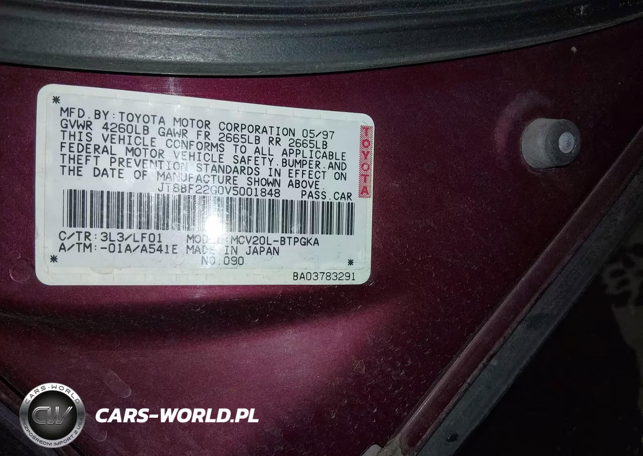 1997 Lexus Es 300 VIN:JT8BF22G0V5001848 - 9