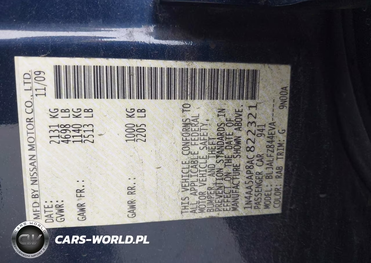 2010 Nissan Maxima 3.5 Sv VIN:1N4AA5AP8AC822321 - 9