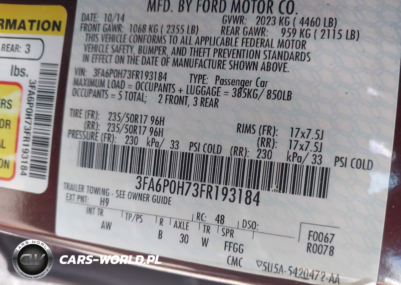 2015 Ford Fusion Se VIN:3FA6P0H73FR193184 - 9