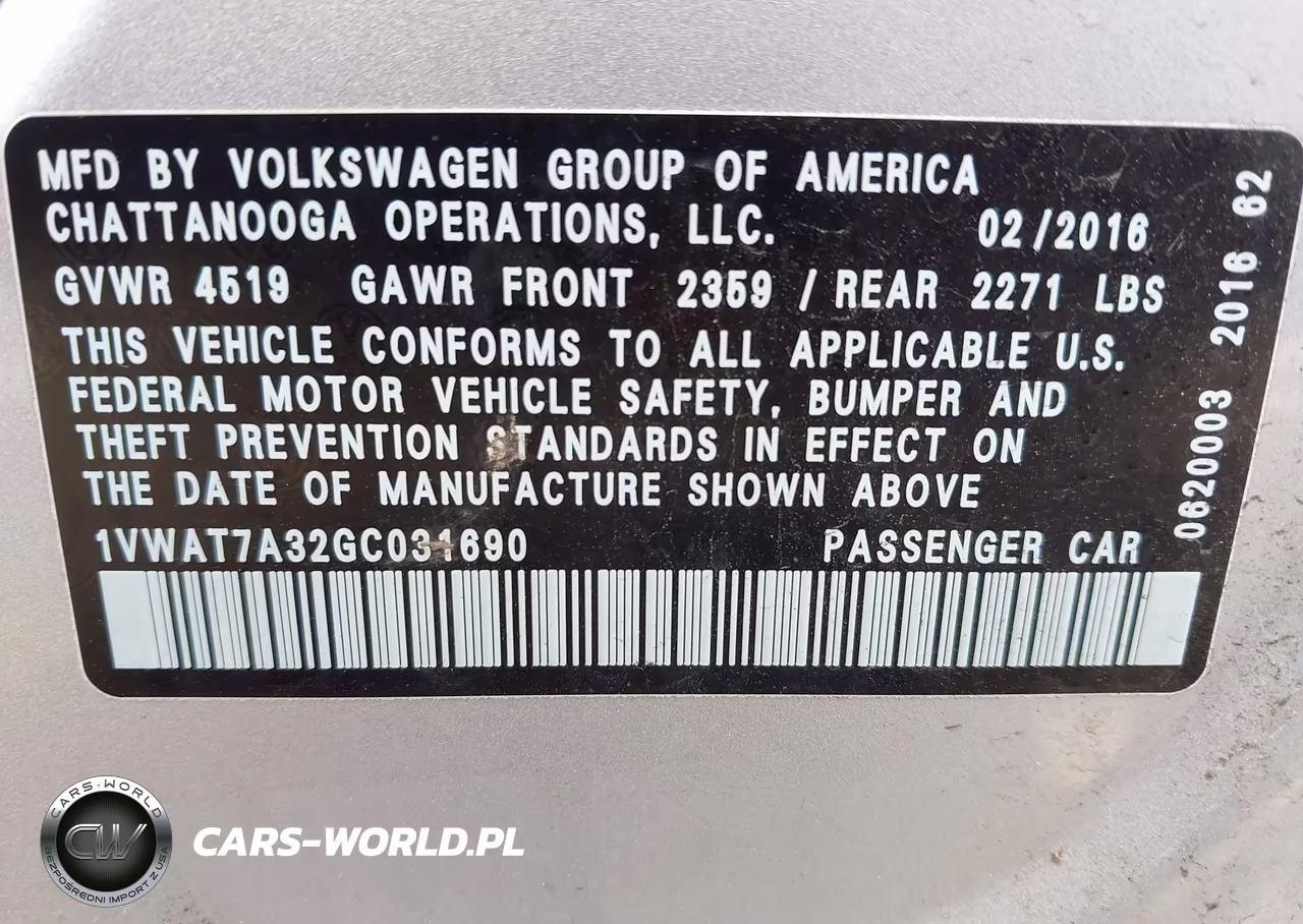 2016 Volkswagen Passat 1.8T S VIN:1VWAT7A32GC031690 - 9