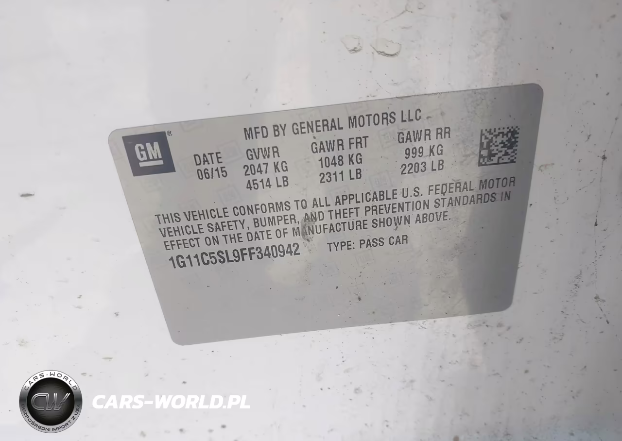 2015 Chevrolet Malibu 1Lt VIN:1G11C5SL9FF340942 - 9