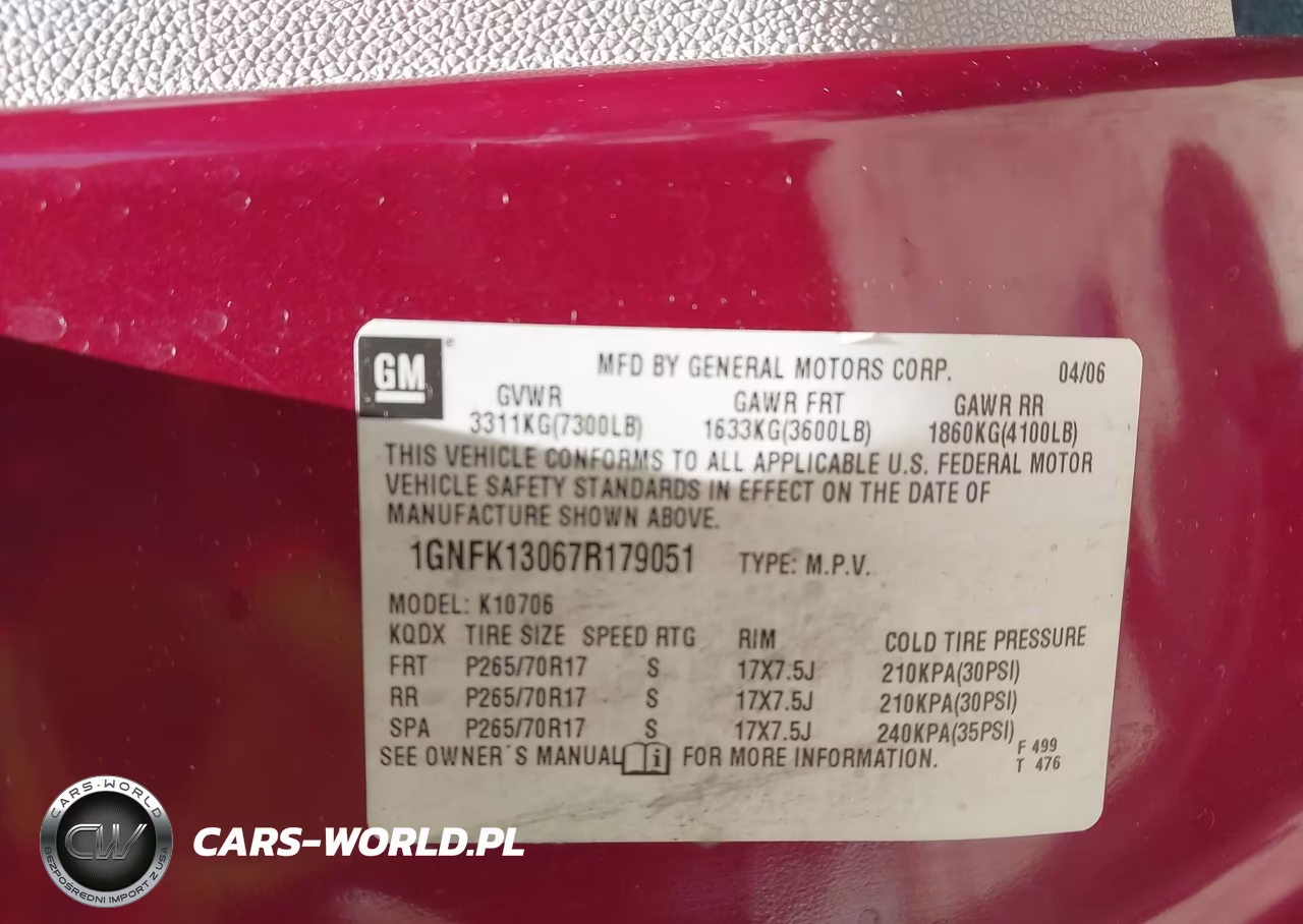 2007 Chevrolet Tahoe Lt VIN:1GNFK13067R179051 - 9