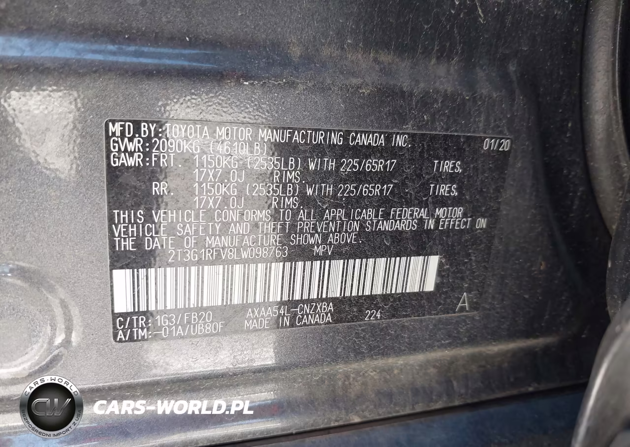 2020 Toyota Rav4 Le VIN:2T3G1RFV8LW098763 - 9