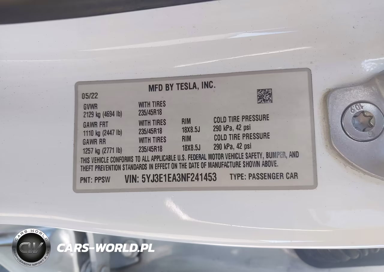 2022 Tesla Model 3 Rear-Wheel Drive VIN:5YJ3E1EA3NF241453 - 9